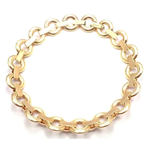 Rare! Authentic Cartier Trinity 18k Multi Color Gold Round Link Necklace - Picture 7 of 9